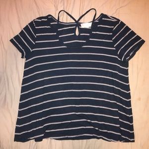 PINK ROSE Stripped T-shirt